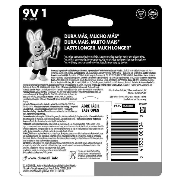 Pila Alcalina 9v Cuadrada Duracell