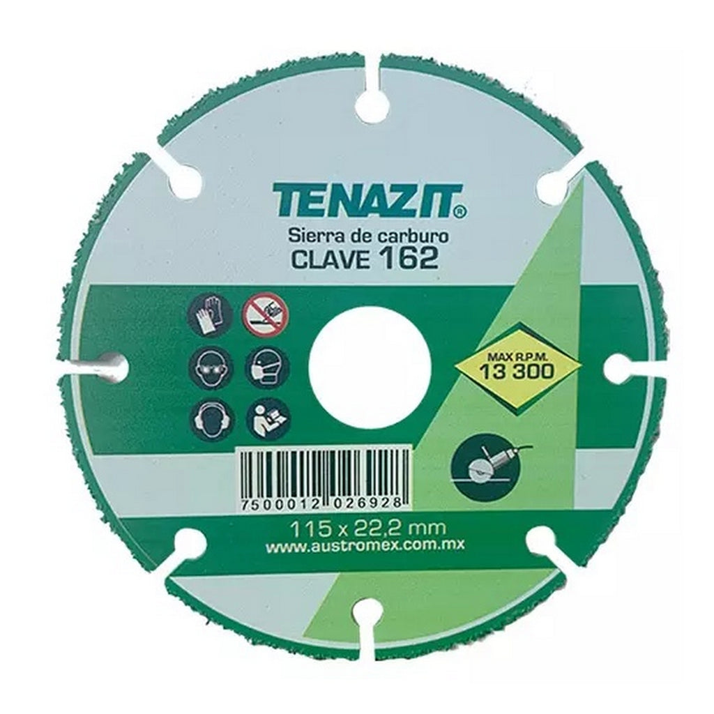 Sierra Circular 4.1/2”x7/8” con Carburo de Tungsteno Rin Segmentado para Madera
