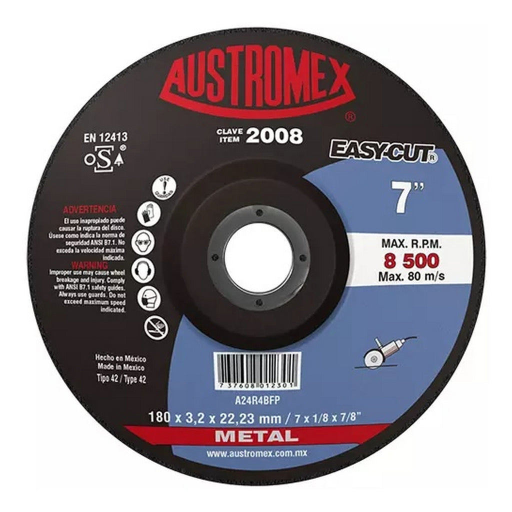 Disco T-27 7”x1/8”x7/8” para Corte de Metal - A4 2008