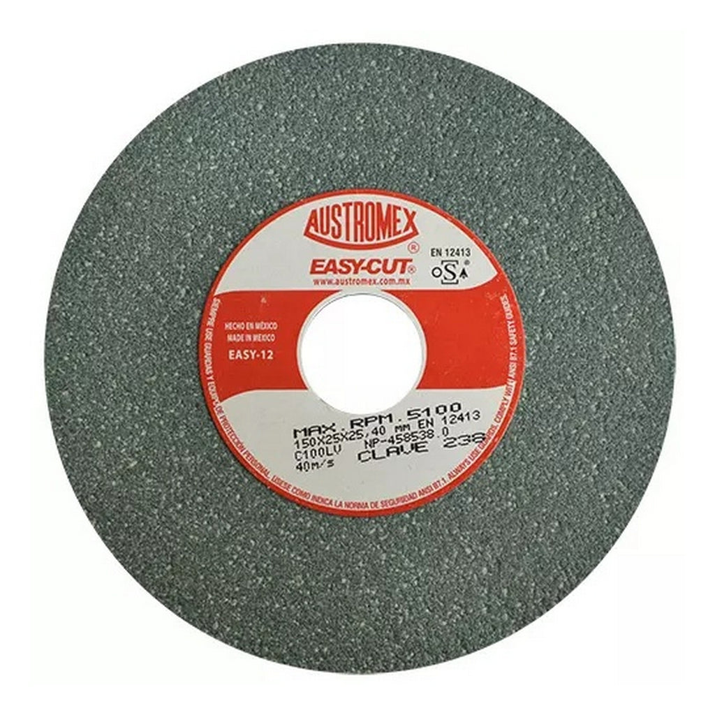 Piedra Abrasiva T-1 6”x1”x1” G100 Verde Fino Esmerilar-rectificar-afilar con Tungsteno