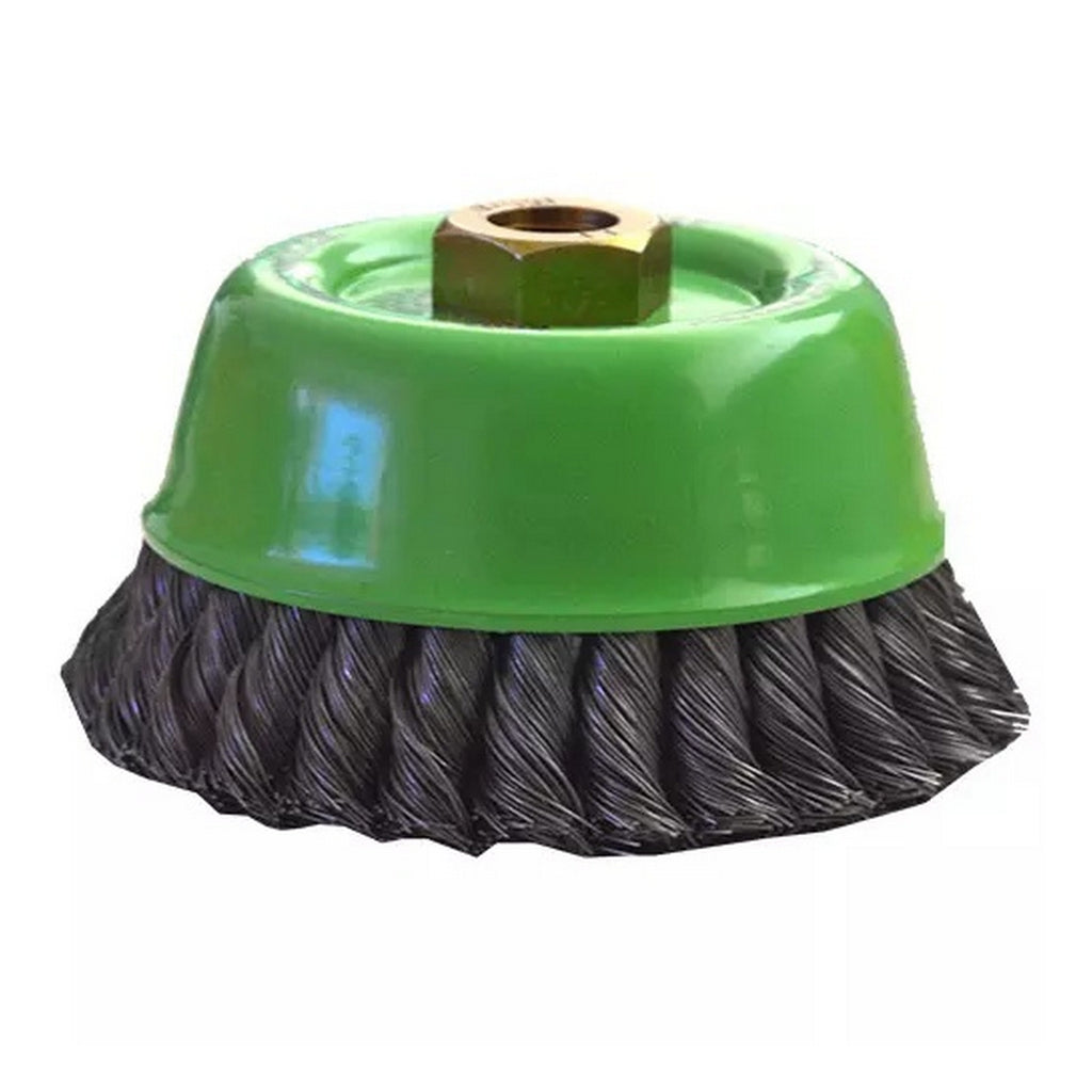 Carda Copa Alambre Trenzado 5”x0.020x5/8”-11hx1-3/16” Acero al Carbón Chip-cut