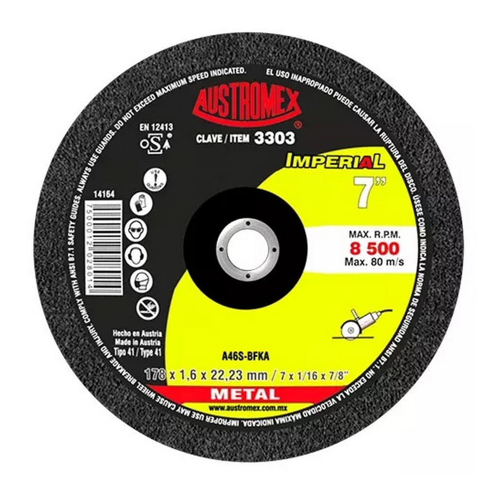 Disco para Corte de Metal 7”x1.6 mm X 7/8” Super Delgado