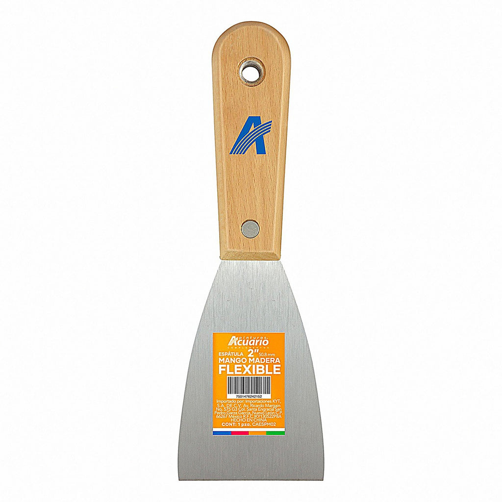Espátula mango madera flexible 2"