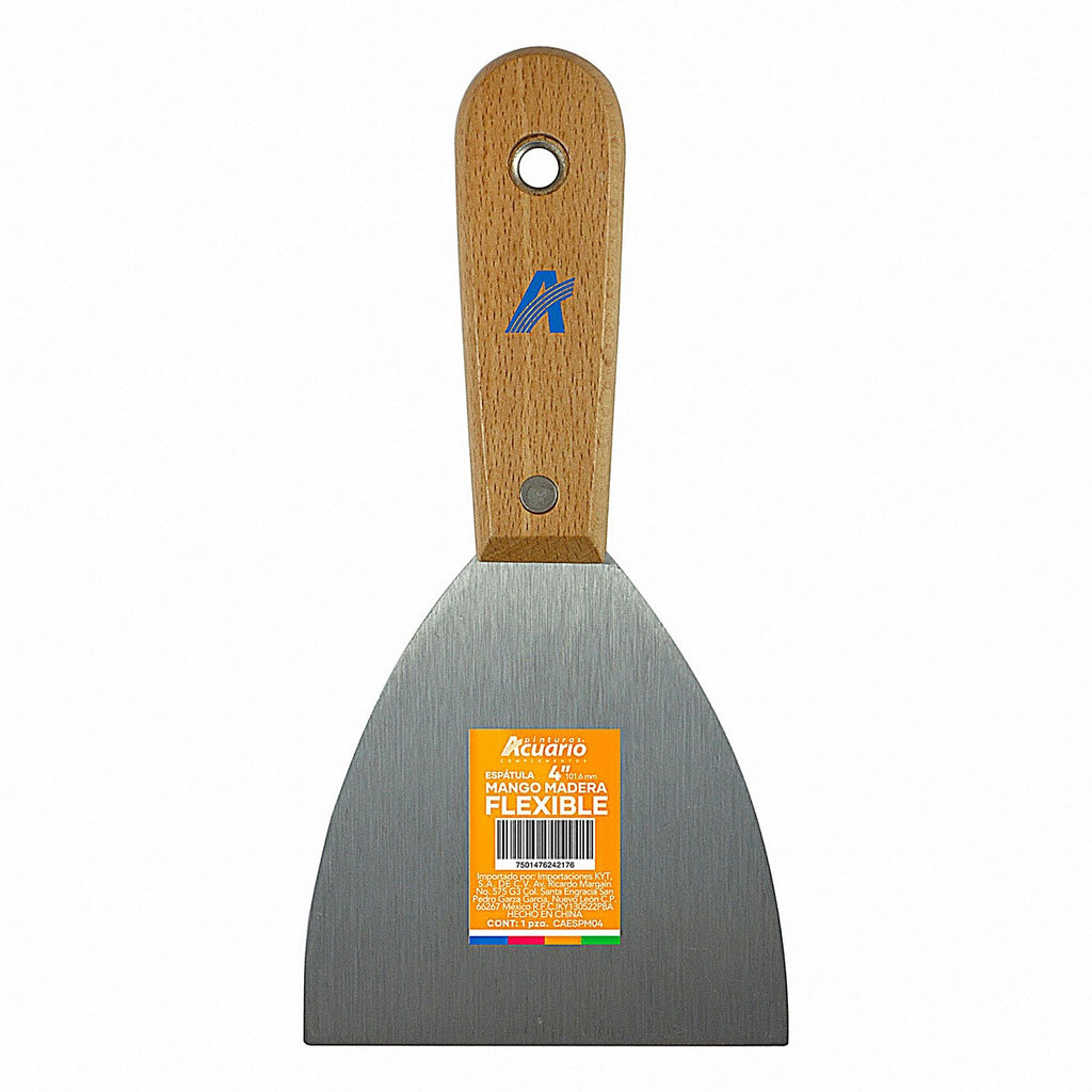 Espátula mango madera flexible 4"