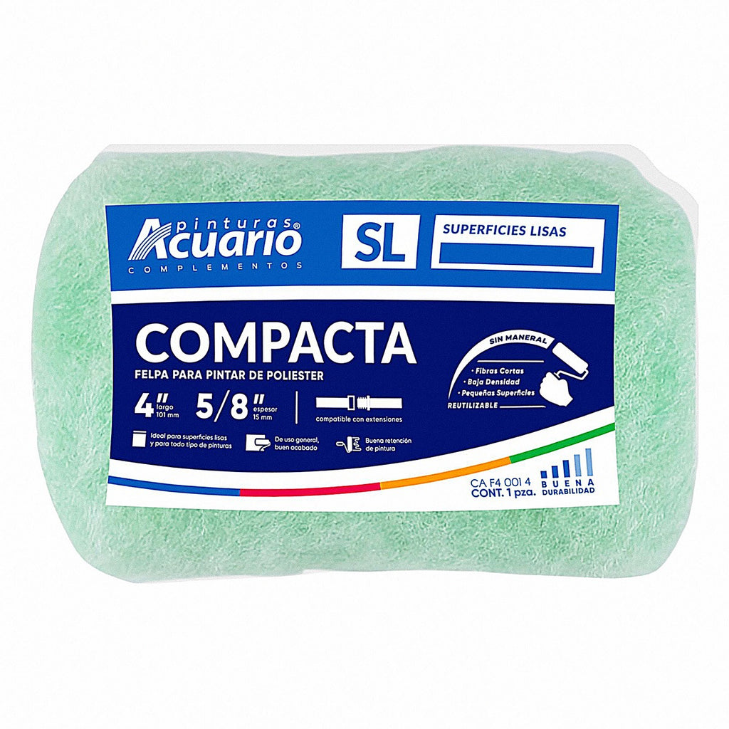 Felpa para rodillo 4" compacto 15 mm poliéster