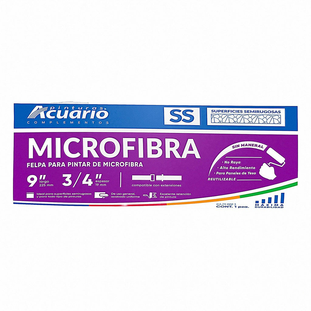 Felpa para rodillo 9" microfibra 19 mm
