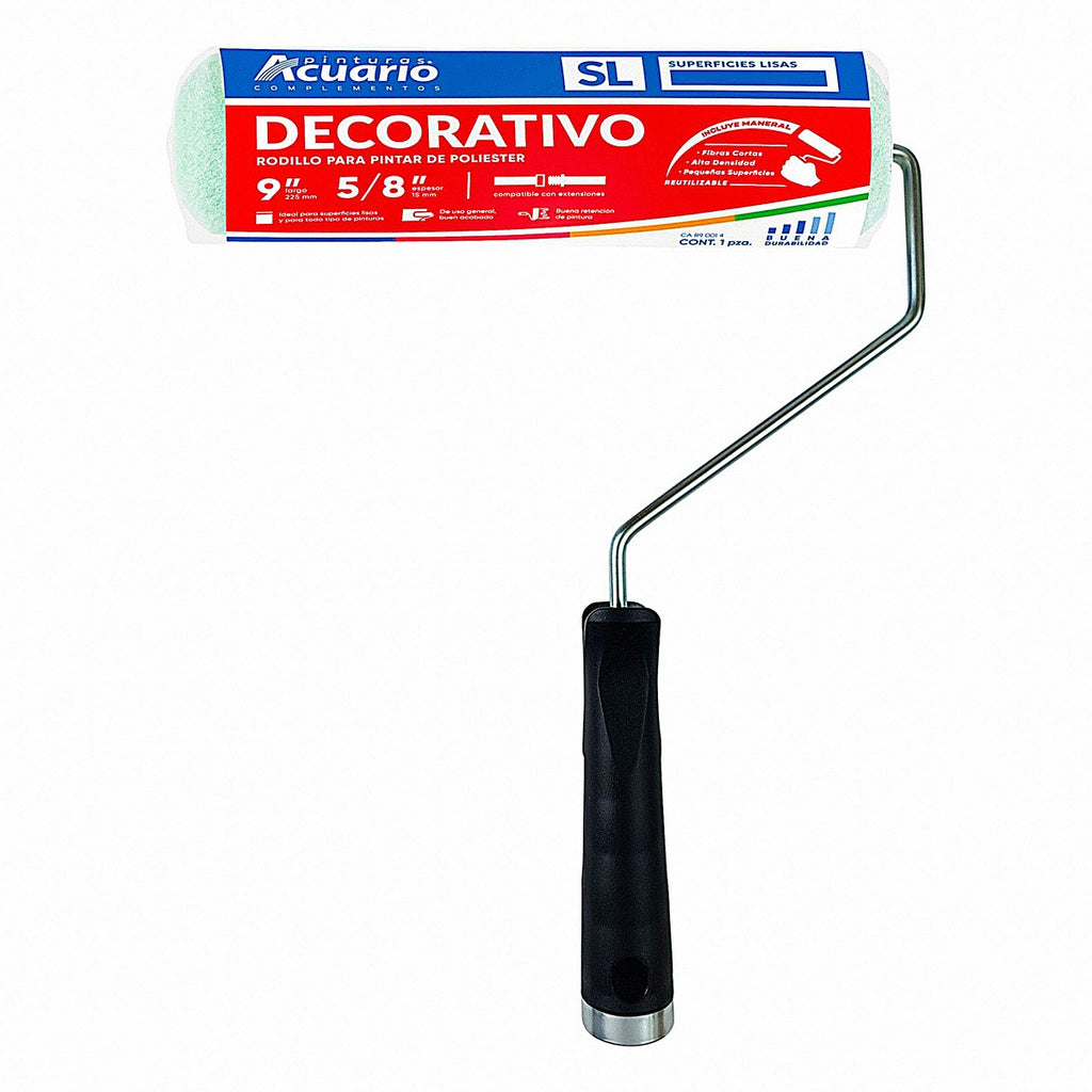 Rodillo decorativo 9" 15 mm poliéster