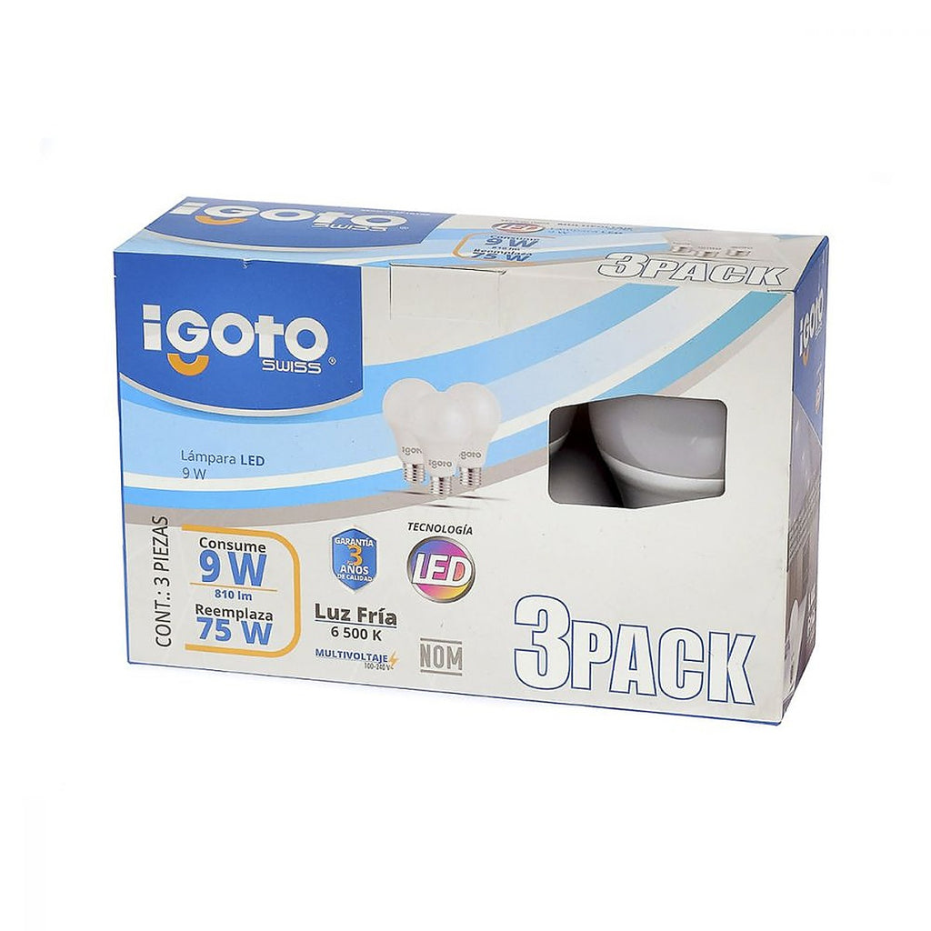 Foco Led 9W Luz Blanca 6500 K Base E27 A19 - A6 F3P10109