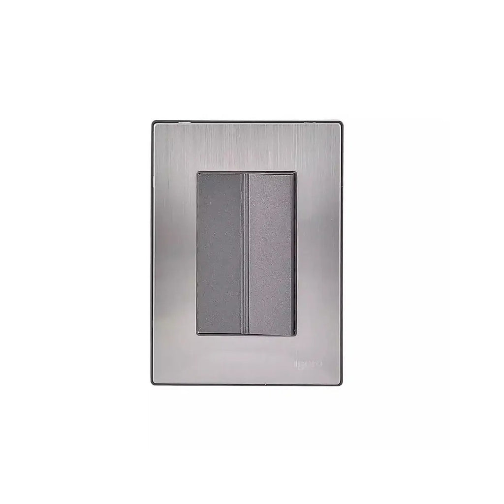 Placa Armada Inox con 1 Apagador Sencillo de 3 Módulos Oxford