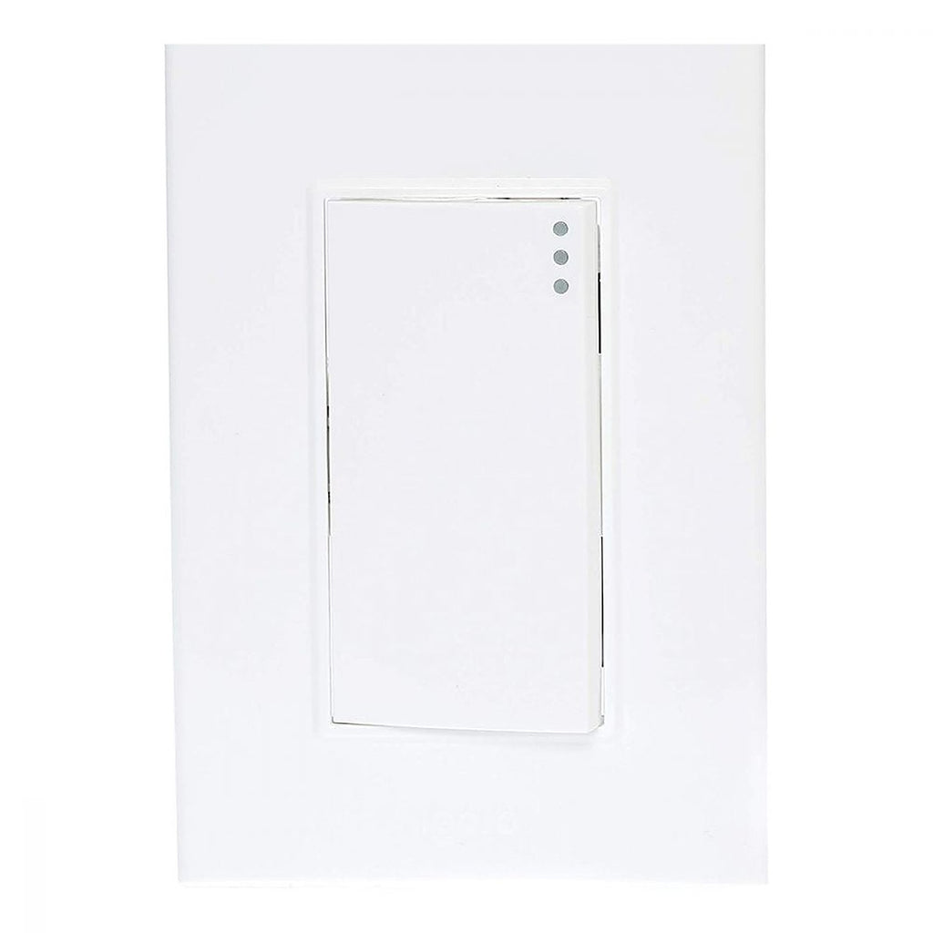 Apagador Eléctrico Sencillo con Placa Doble de 3 Módulos 10a 125v Acabado Blanco