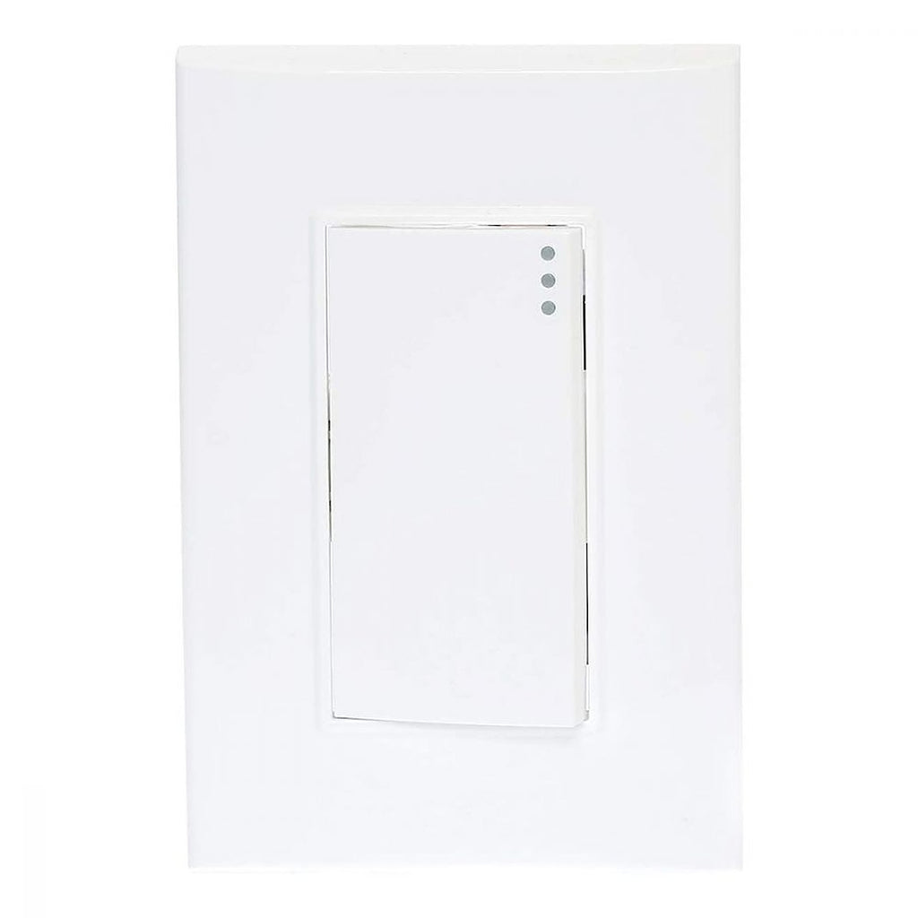 Apagador Eléctrico con Placa Doble de 1.5 Módulo 10a 125v Acabado Blanco