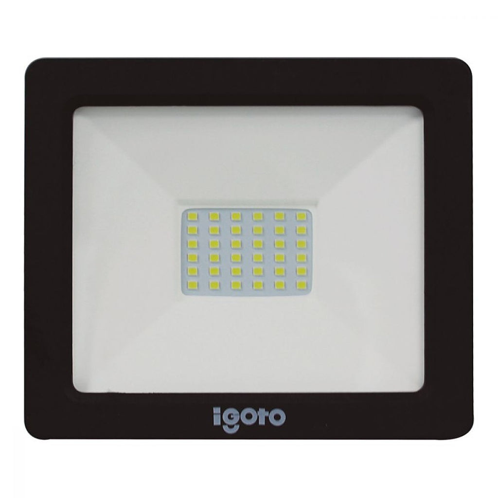 Lámpara Tipo Reflector de Led Luz Cálida 30w 100/240v 3000k Marco Negro