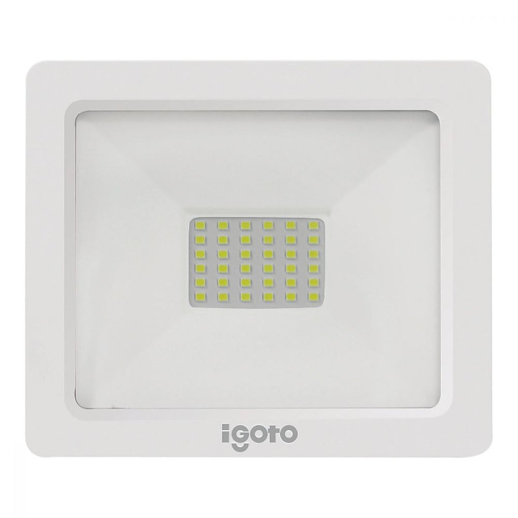 Lámpara Tipo Reflector de Led Luz Fría 30w 100/240v 6500k Marco Blanco