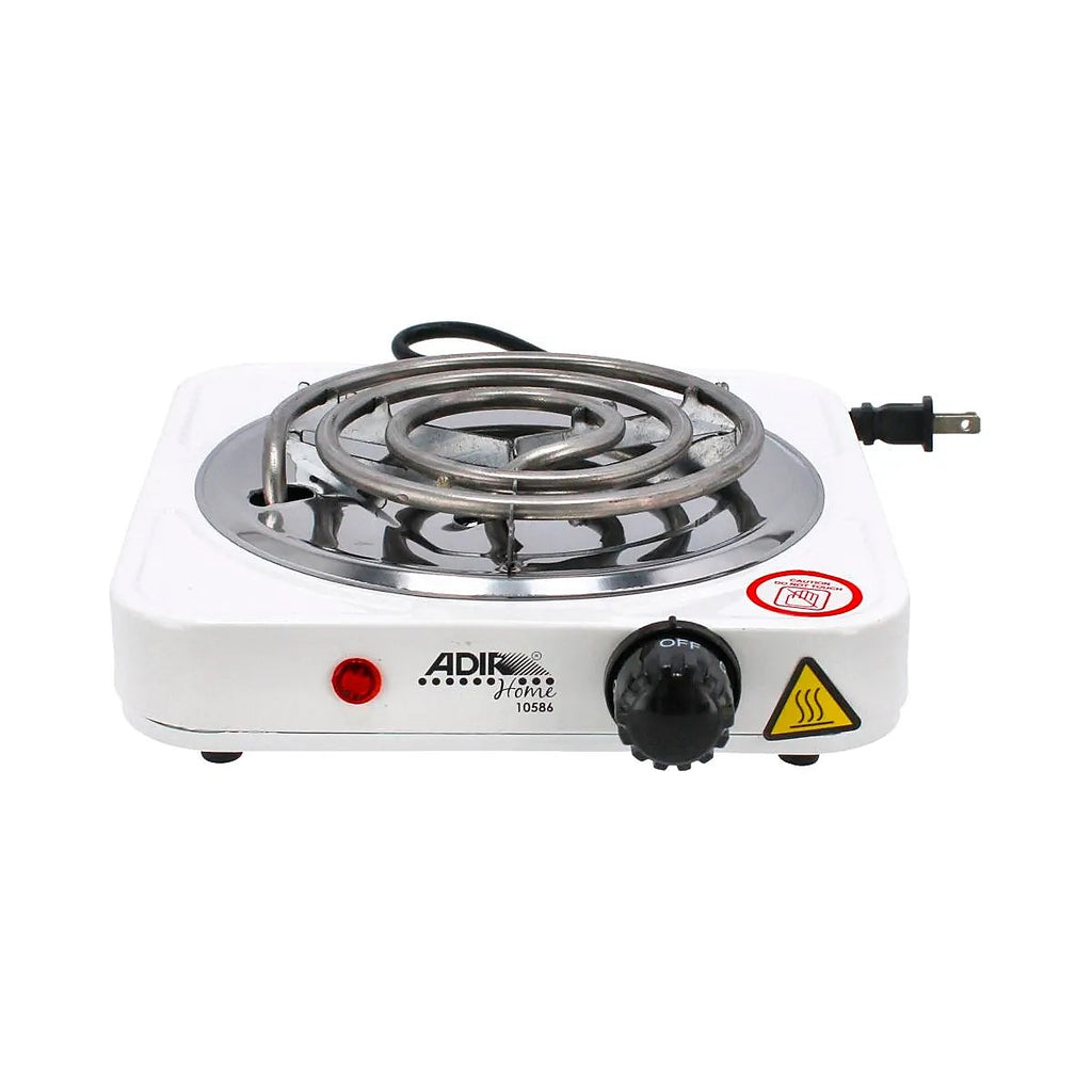 Parrilla Eléctrica 1 Quemador Tipo Resistencia de Acero Inoxidable con Termostato 5 Niveles 1000 W