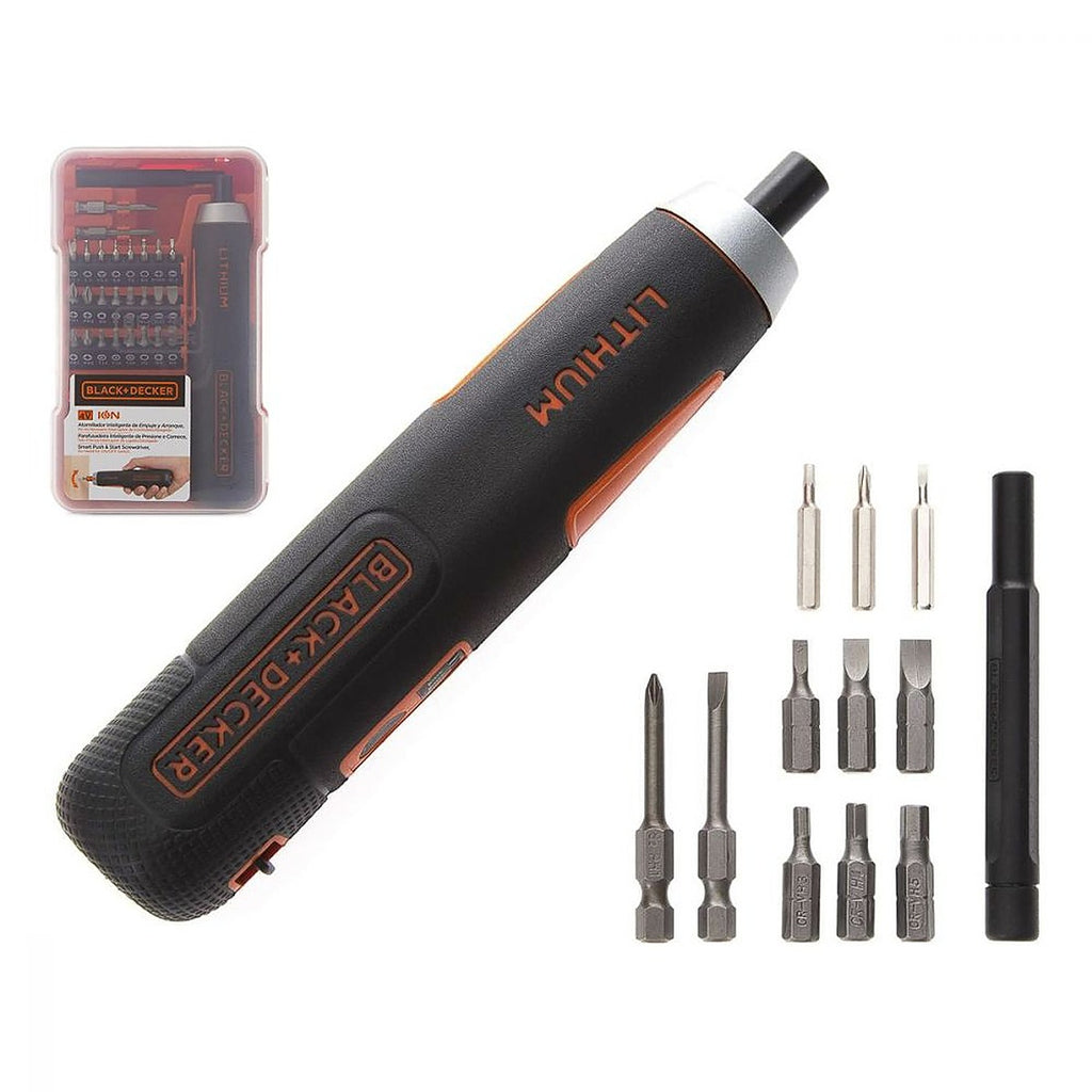 Atornillador Inalámbrico 04v 1/4” VVR 320 rpm Sensor de Presión Luz Led Cargador USB Estuche 27 Accesorios