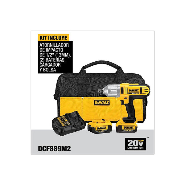 Pistola de Impacto Inalámbrica 1/2” 20v VVR 0-1500 rpm 2300 gpm 400lb/ft con 2 Baterías sin cargador + Bolsa