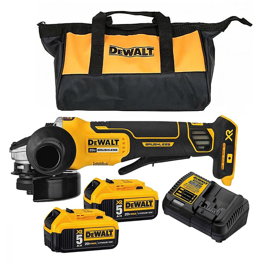 Mini Esmeriladora Angular Inalámbrica 4.1/2” 20v 9000 rpm 5/8-11 2 Baterías Cargador Bolsa