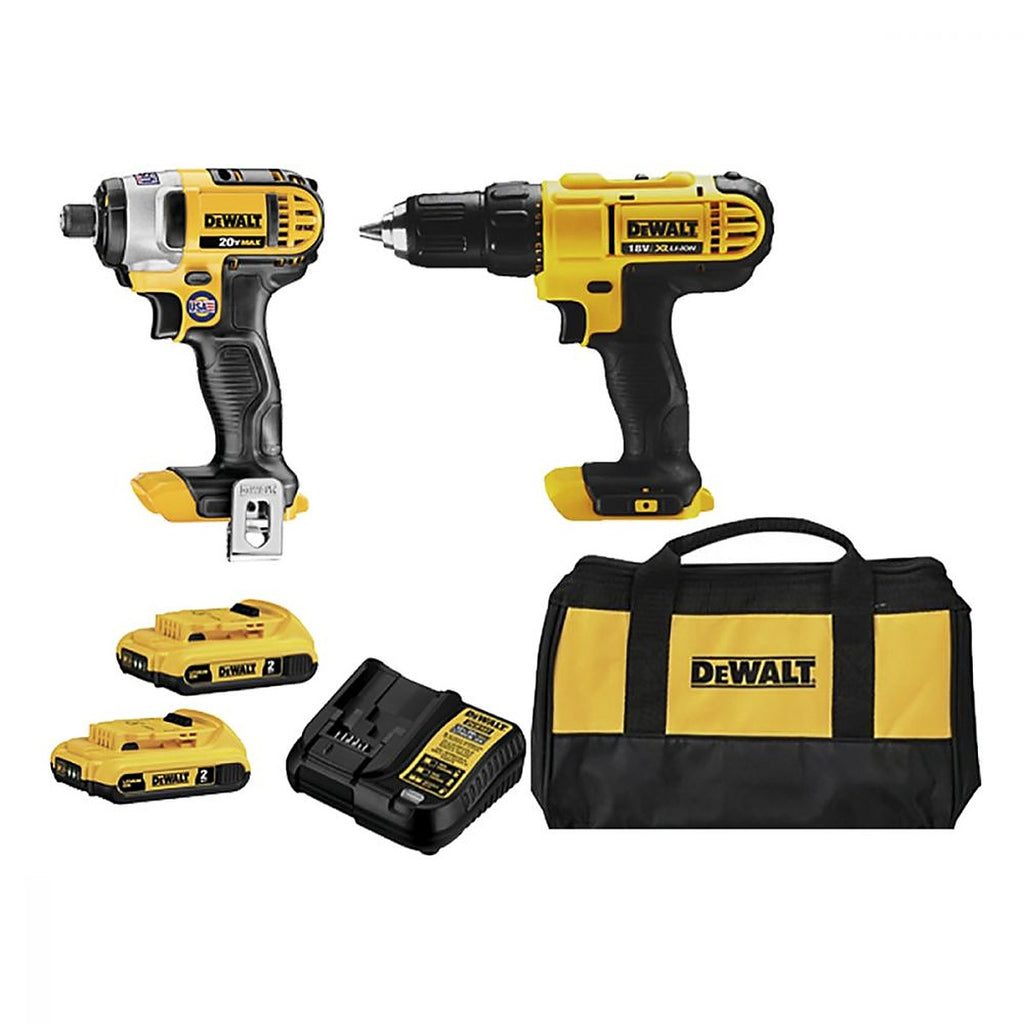 Rotomartillo 1/2” 20v 0/1500 rpm + Pistola de imp 1/4” 20v 0/3200 gpm + 2 Baterías + Cargador + Bolsa de contratista