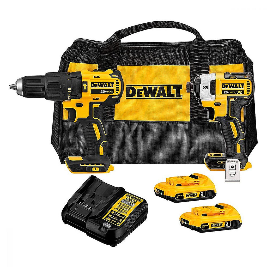 Rotomartillo 1/2” 20v 0/1750 rpm + Pistola de imp 1/4” 20v 0/3200 gpm + 2 Baterías + Cargador + Bolsa de contratista