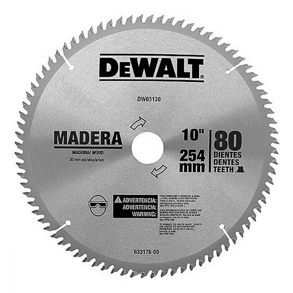 Sierra Circular 10”x30 mm 80 Dientes Carburo de Tungsteno Madera