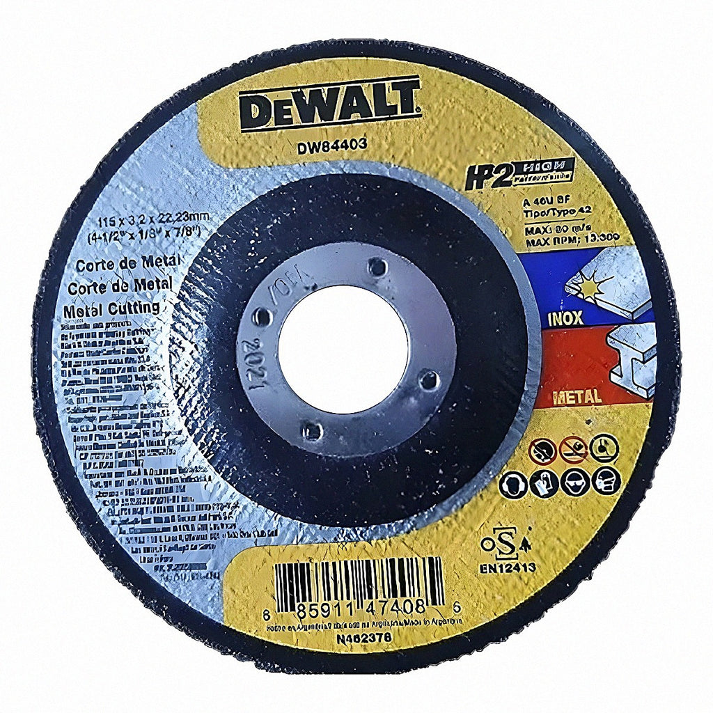 Disco para corte de metal y acero inoxidable 4.1/2" x 1/25" x 7/8"