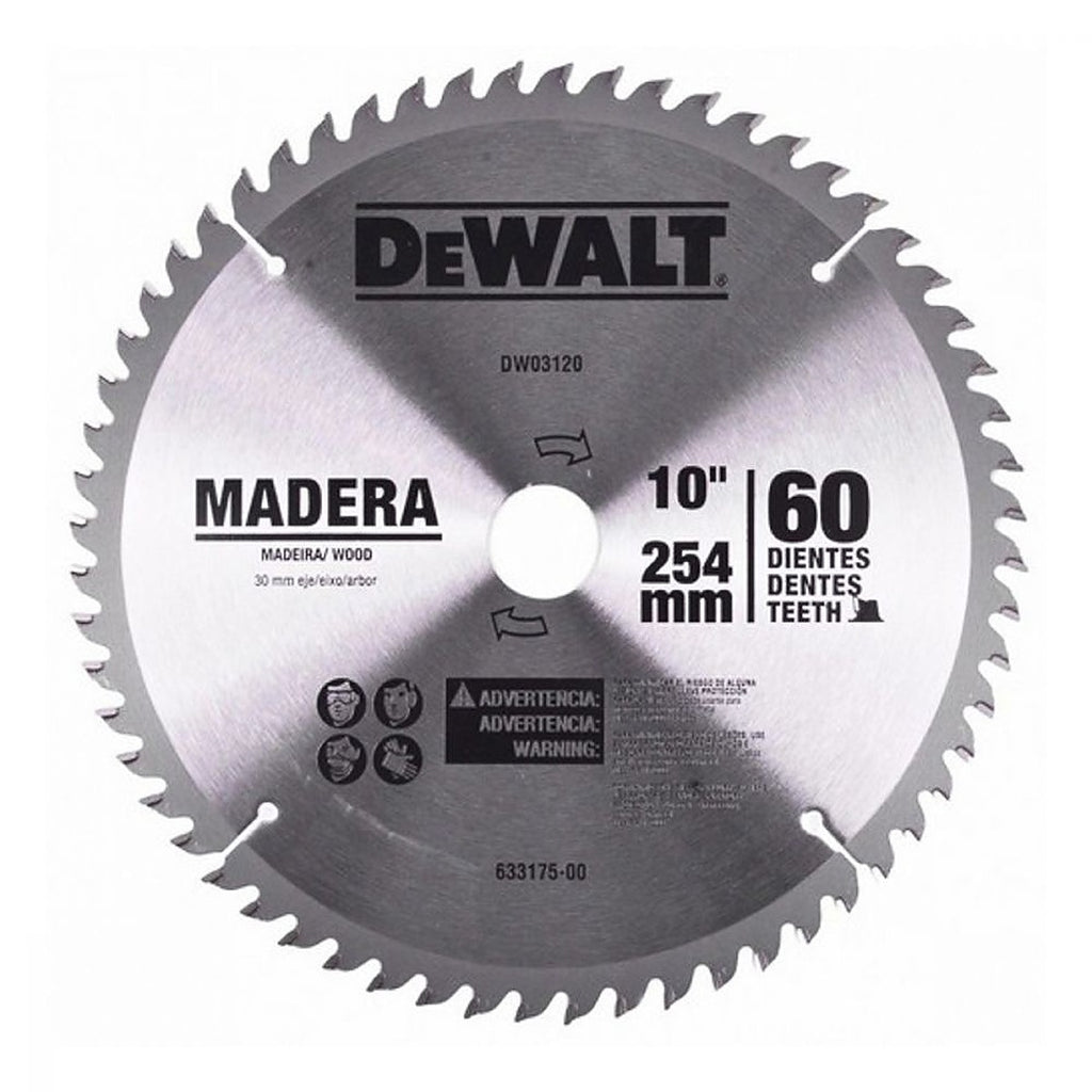 Sierra Circular 10”x30 mm 60 Dientes Carburo de Tungsteno Madera