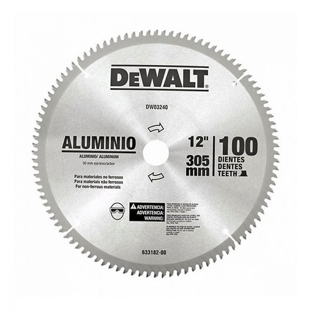 Sierra Circular 12”x1” 100 Dientes Carburo de Tungsteno para Aluminio