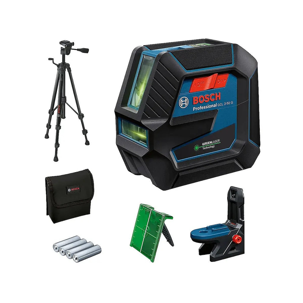 Nivel Laser de 2 Línea Verde 50m + /- 0.3, 4x1.5v Lr6