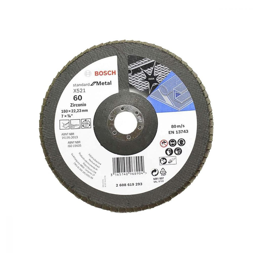 Disco Laminado 7”x7/8” G060 para Desbaste y Pulido de Metálico y Acero Inoxidable