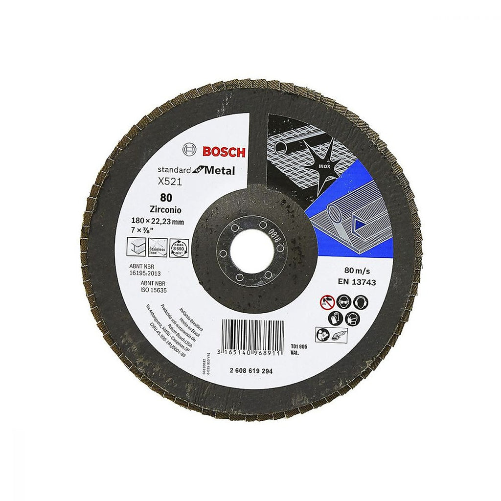 Disco Laminado 7”x7/8” G080 para Desbaste y Pulido de Metálico y Acero Inoxidable