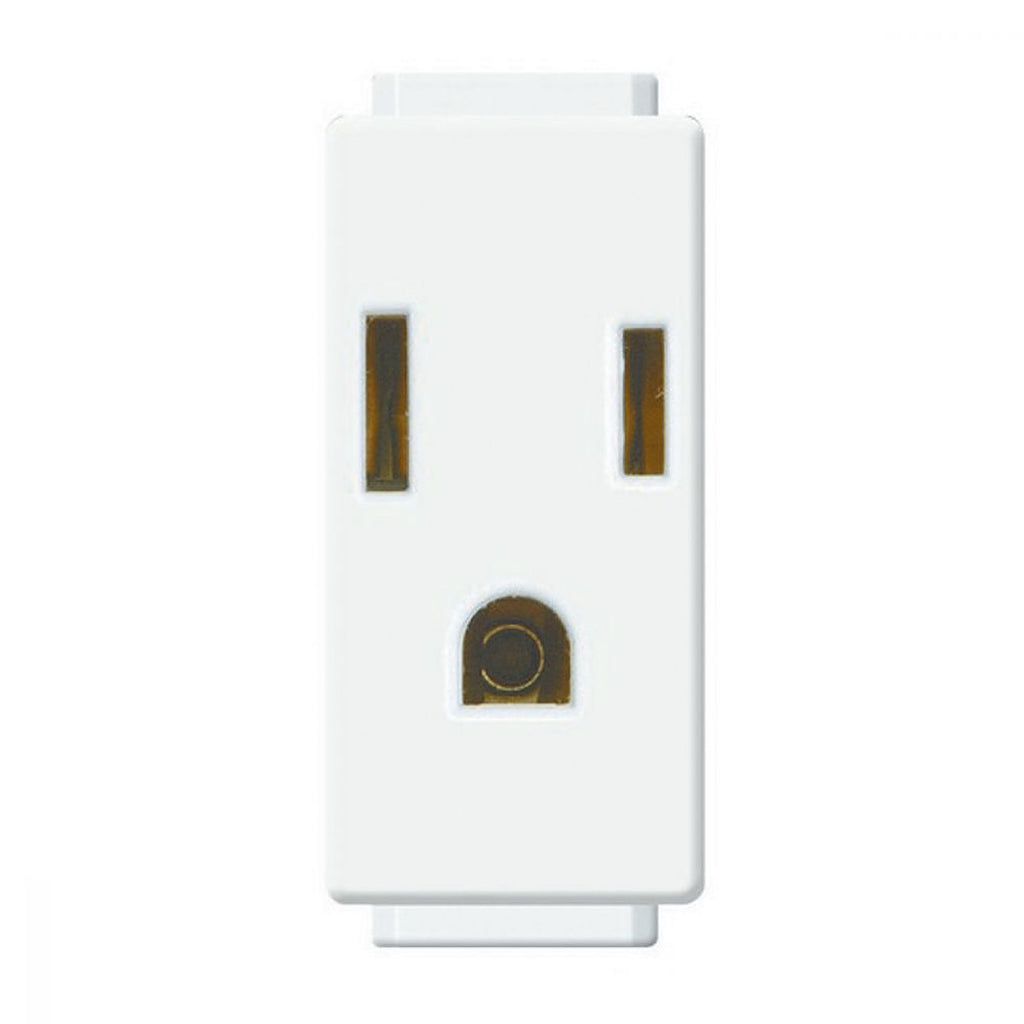 Contacto Eléctrico Polarizado y Aterrizado 2p + T 15 a 127v Color Blanco