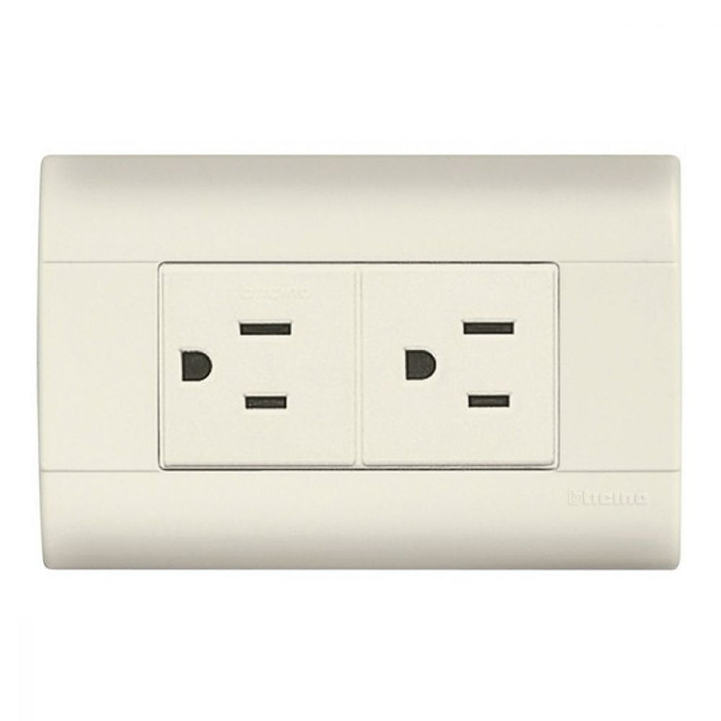 Contacto Eléctrico con Placa Polarizado Dúplex y Aterrizado 2p + T 15 a 127v