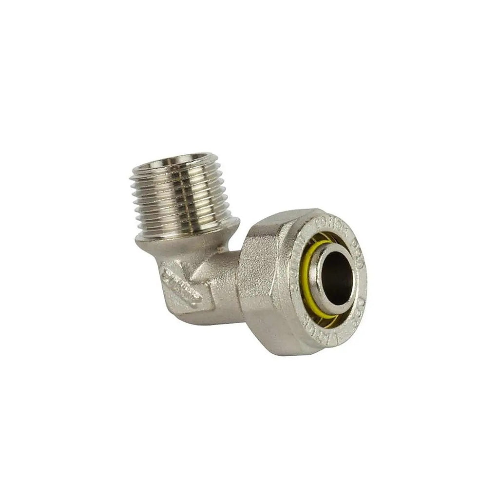 Tubería de Polietileno Reticulado para Gas Conexión, codo Macho 90º 3/8” X 1/2” Mnpt