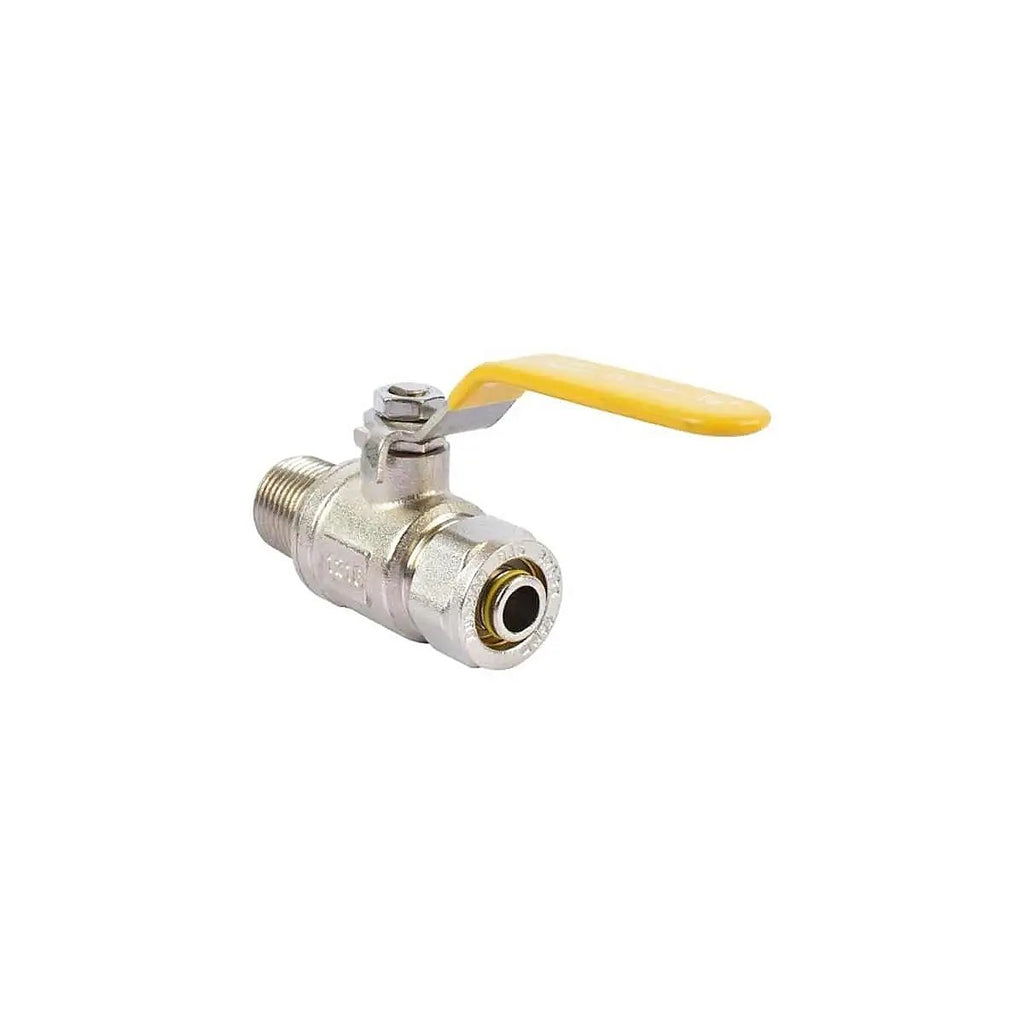Tubería de Polietileno Reticulado para Gas, Conexión, válvula Inserción 3/8” con diam.ext.1/2”