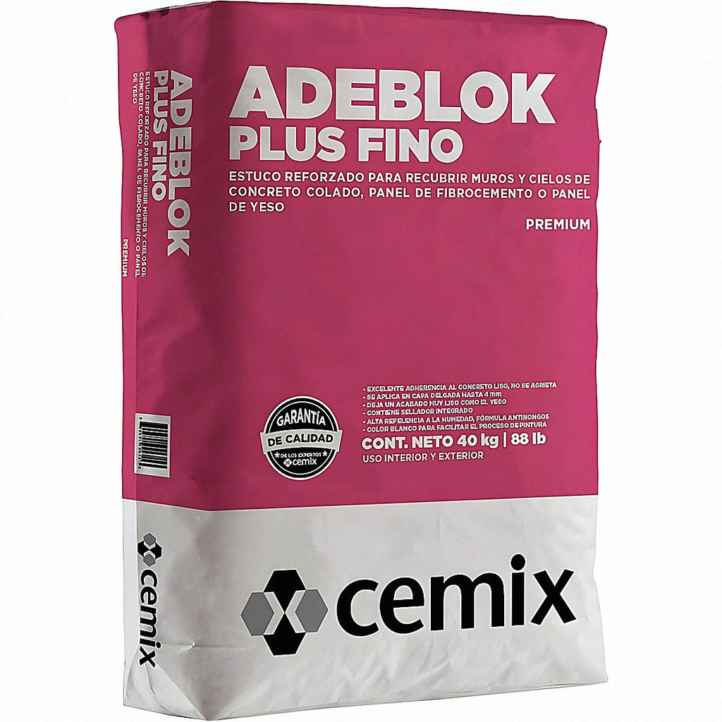 Estuco Adeblok Plus fino blanco 40 kg