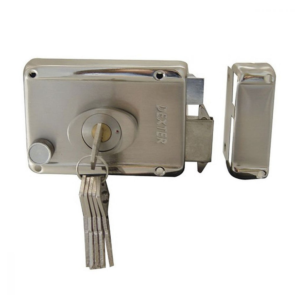 Cerradura de Sobreponer Der/izq. Automático Ganchos Alta Seguridad Instala Fácil Llave/puntos Cromo Satinado