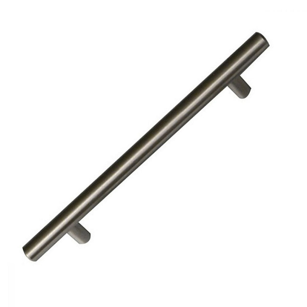 Jaladera 124 mm Barra de Acero Níquel Satinado