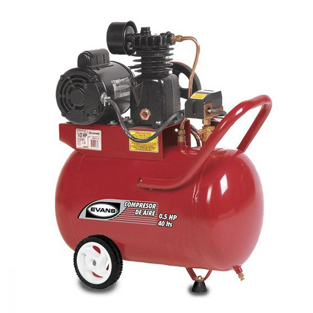 Compresor de Banda 110v 1750 rpm 0.5 HP 40 lt 125psi Horizontal