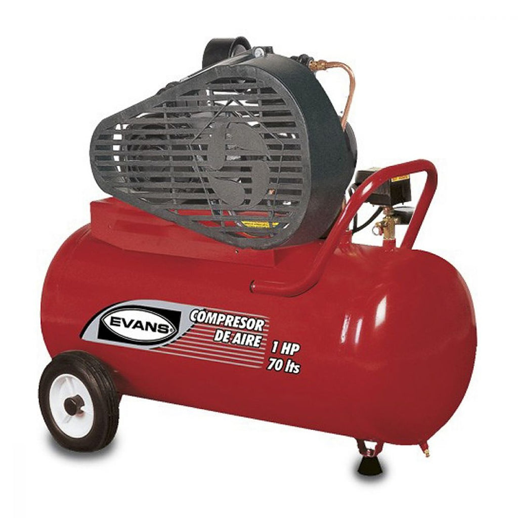 Compresor de Banda 110/220v 3600 rpm 1.0 HP 70 lt 125psi Horizontal