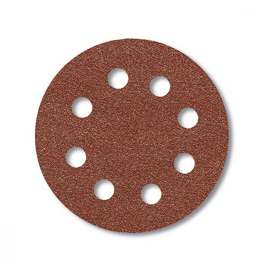Disco de Lija Autoadherible 5” G080 con Gancho con 8 Hoyos y Respaldo de Papel