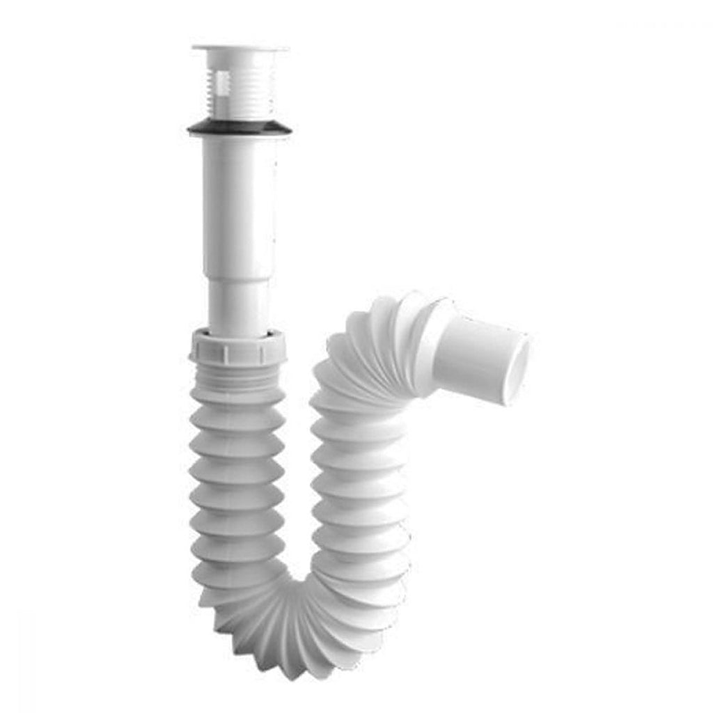 Cespol Tipo ”p” para Lavabo Flexible sin cubierta con Atrapatodo