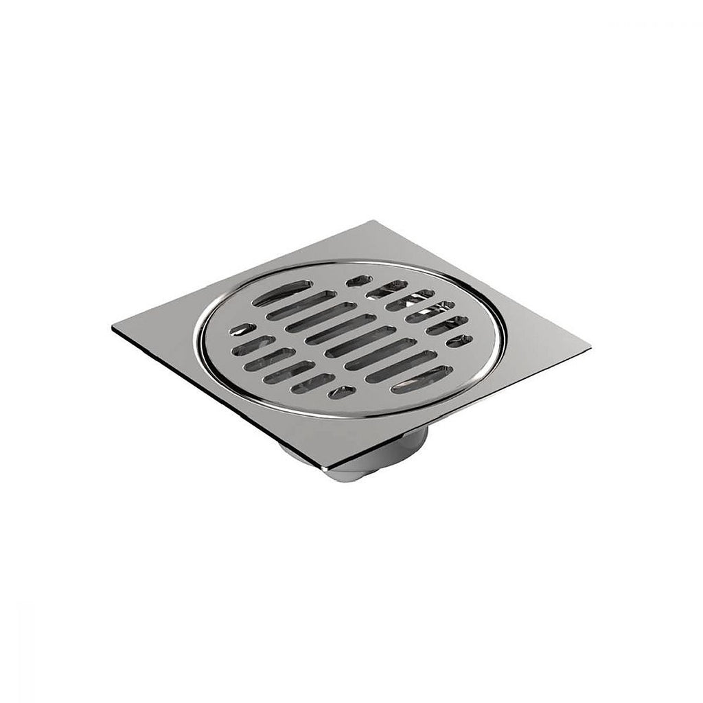 Coladera para Piso Instala Fácil 10 cm X 10 cm con rejilla Acero Inoxidable Calibre 16 y Check Anti-olores