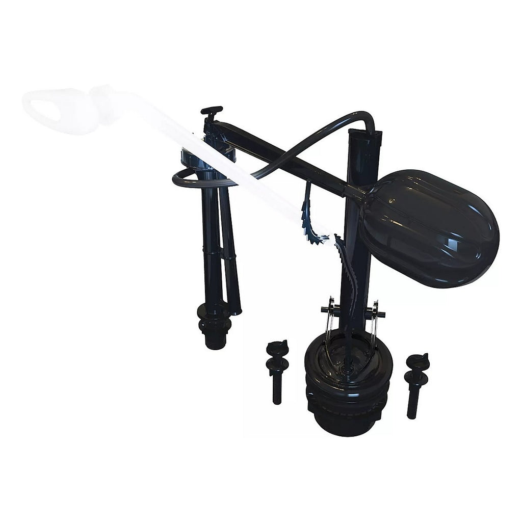 Juego de Herrajes para W.C. con Válvula de Descarga de 2” en Polipropileno Negro