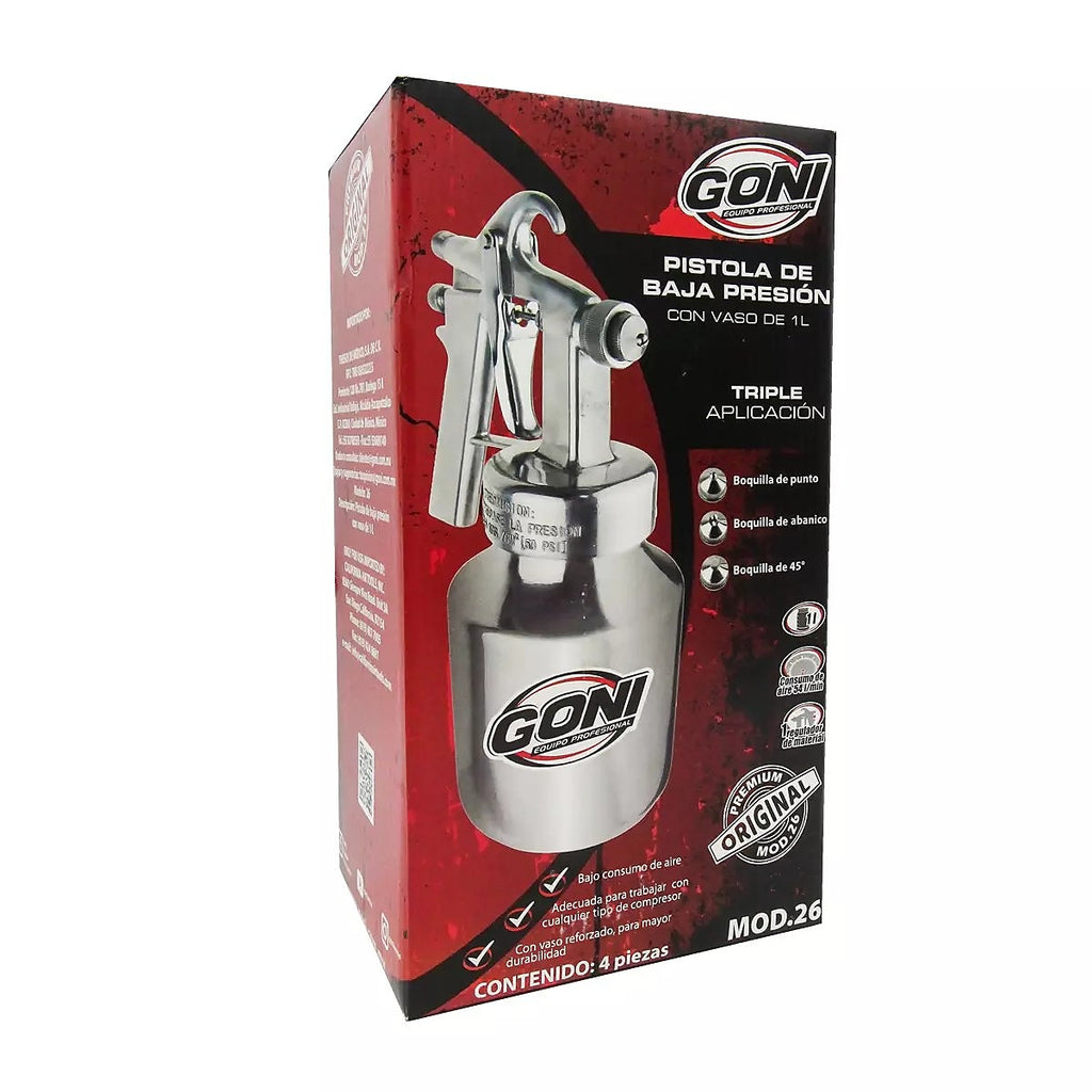 Pistola para Pintar de Presión Vaso Aluminio Baja Presión