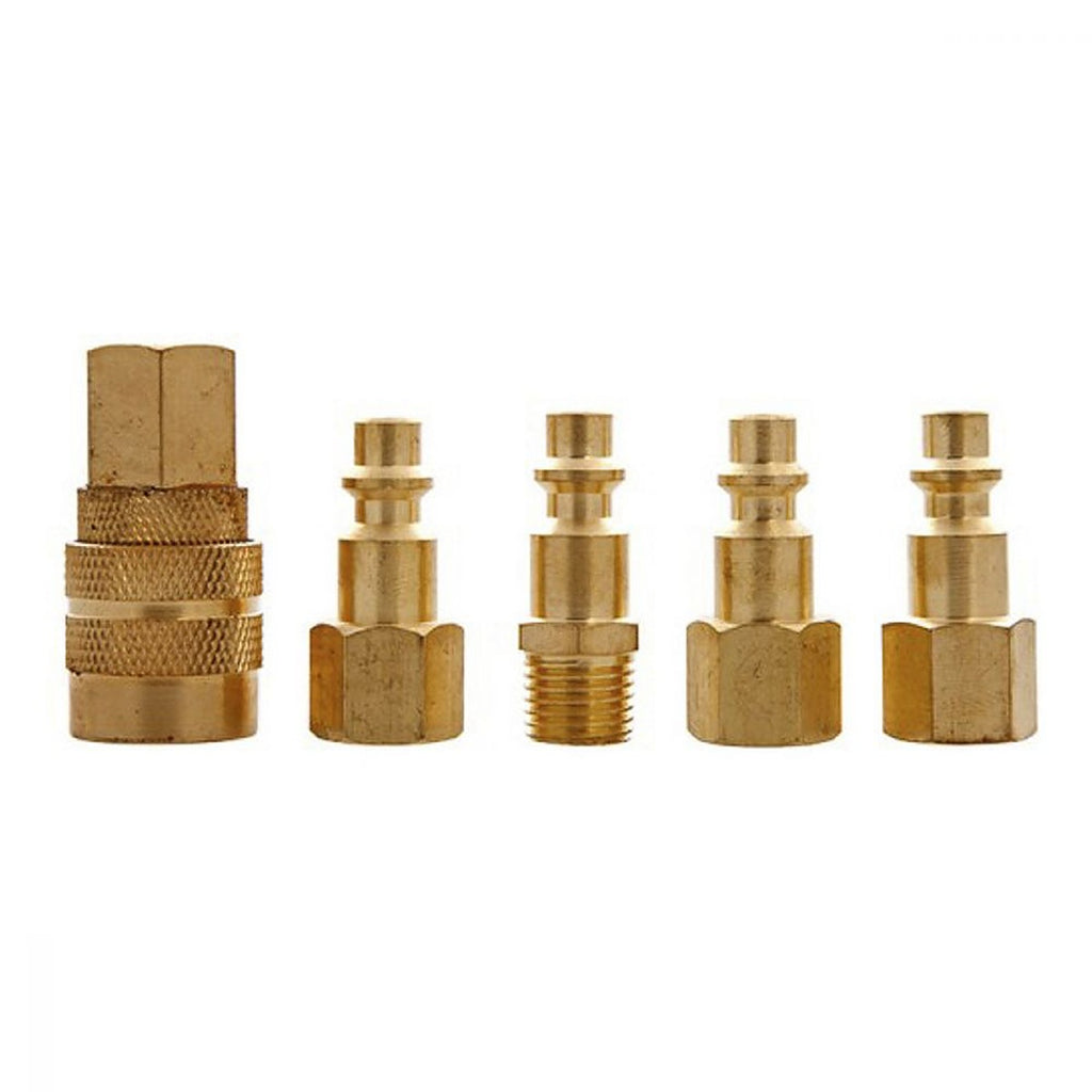 Juego de Coples para Manguera de Aire 1/4” 5 Pzas Latón