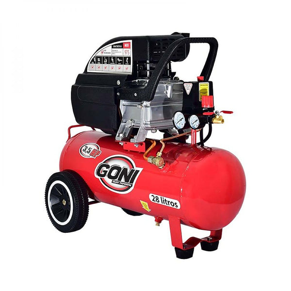 Compresor Motor Lubricado 120v 3000 rpm 3.5 HP 28 lt 120psi Horizontal