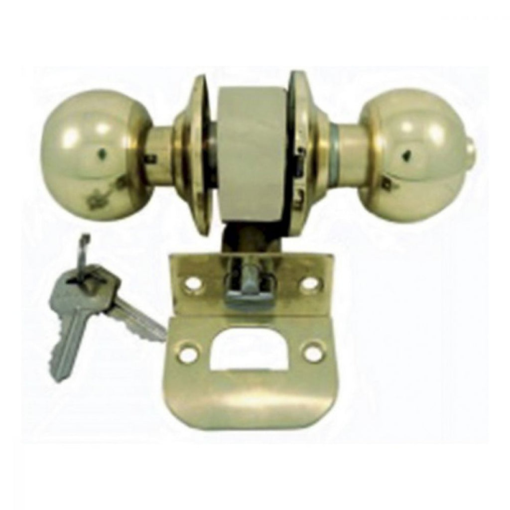 Cerradura Pomo Recamara/entrada Latón Brillante Llave de Pernos