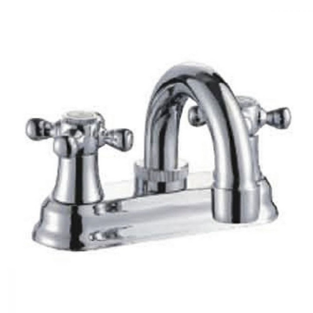 Mezcladora para Lavabo 4” Tipo Bar Maneral Cruceta Cromada