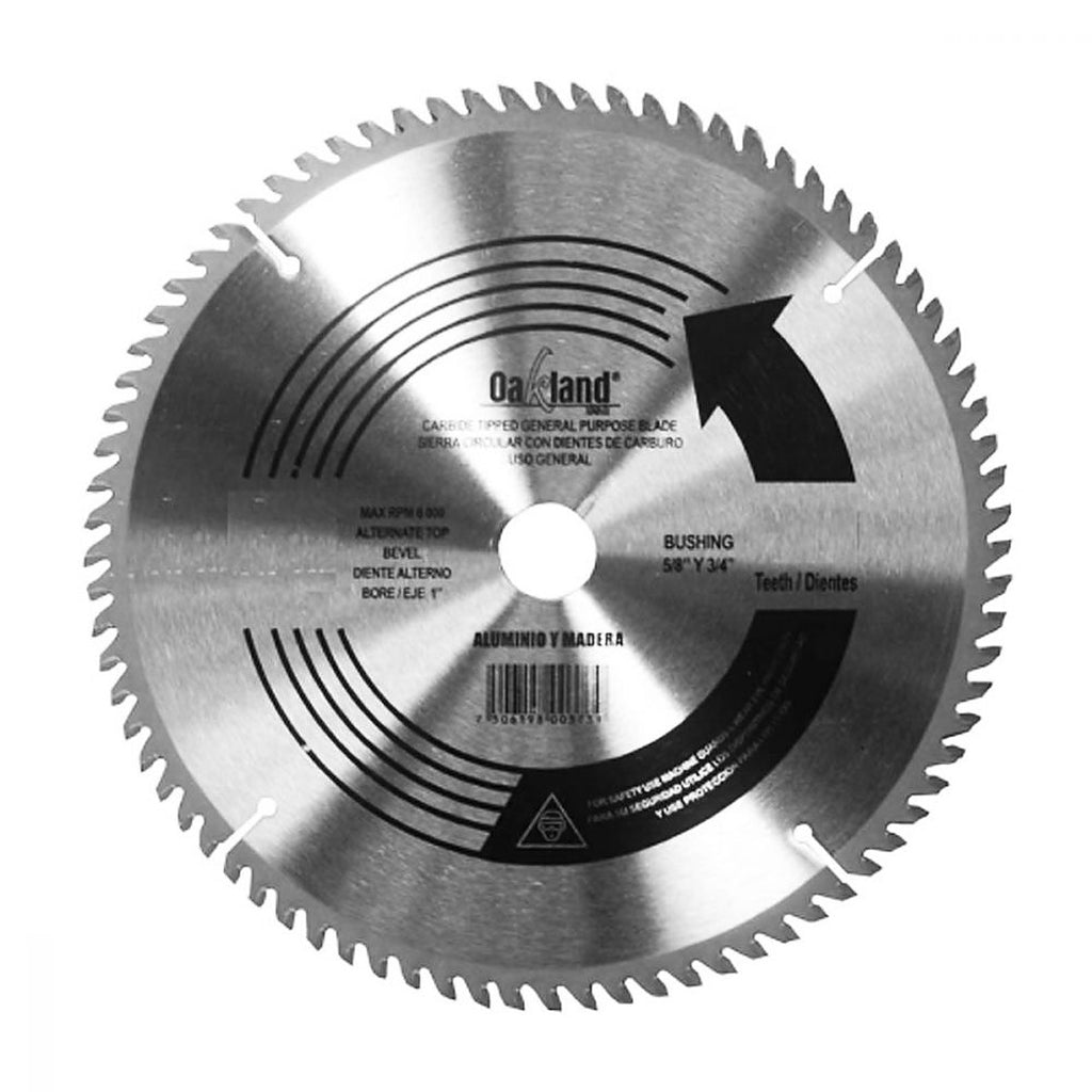 Sierra Circular 10”x3/4”-5/8” 40 Dientes Carburo de Tungsteno