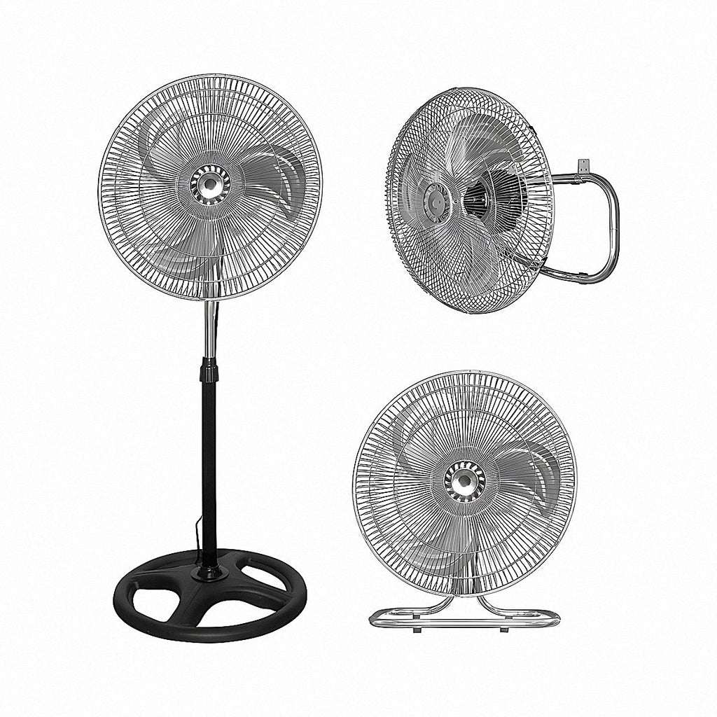 Ventilador 3 en 1 de 18" (de pie, al piso, a la pared)